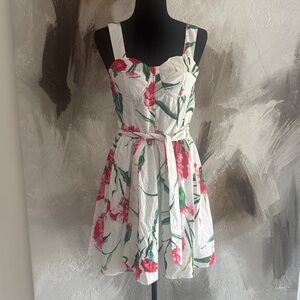 Dolce & Gabbana Floral Mini Dress in White and Red